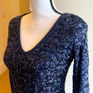 NWT Velvet brand navy sequin dress